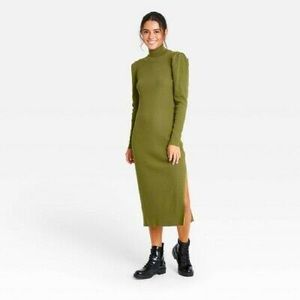 Who What Wear green Sweater Bodycon Dress